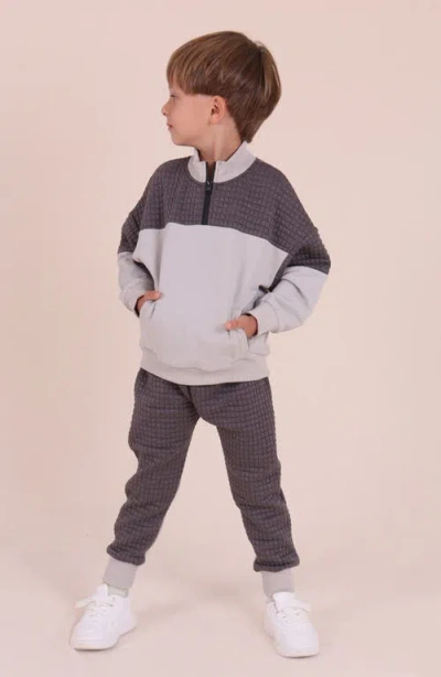 Tiny Tribe Kids' Textured Sweatpants In Gray