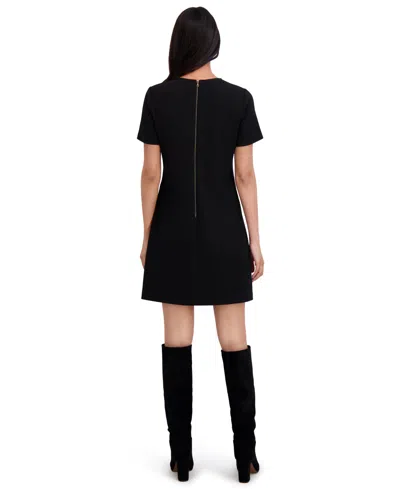 London Times Women's Short-sleeve Mini Dress In Black