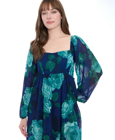 London Times Maxi Dress In Blue