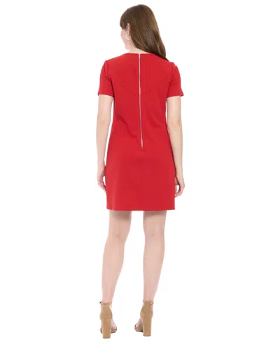 London Times Women's Short-sleeve Mini Dress In Red