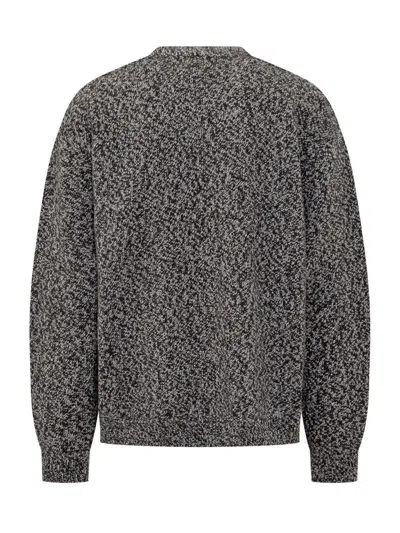 Studio Nicholson Textured Multicolour Sweater With Dynamic Pattern In Gray
