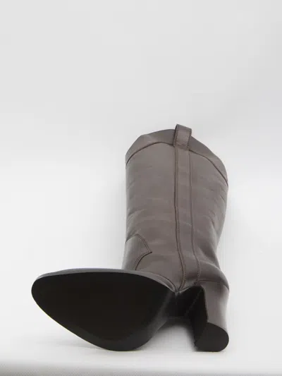 Paris Texas Western Style Knee-high Leather Boots In Brown