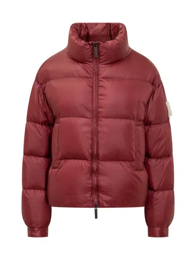 After Label Bordeaux Short Down Jacket In Red