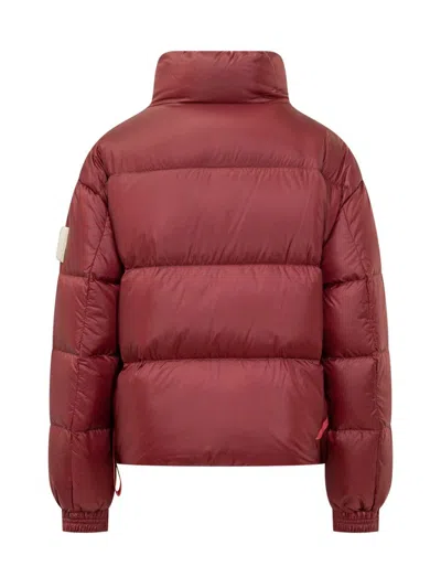 After Label Bordeaux Short Down Jacket In Red