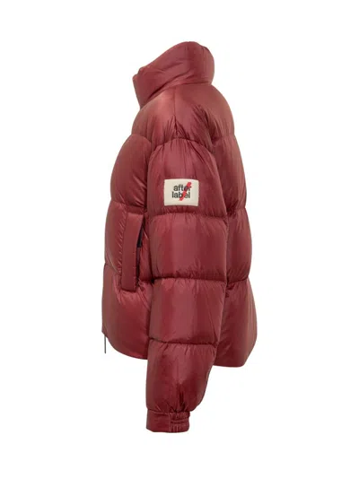 After Label Bordeaux Short Down Jacket In Red