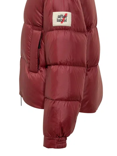 After Label Bordeaux Short Down Jacket In Red