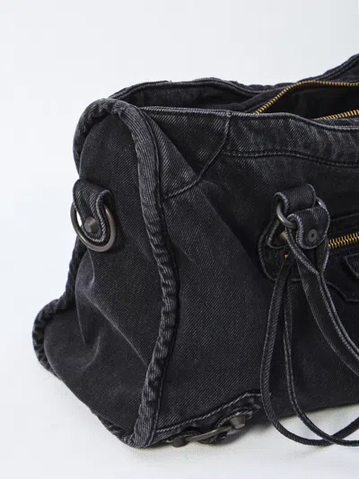 Balenciaga Sleep No More Light Blue Silk Shirt In Black