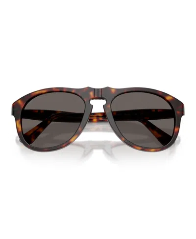 Persol Unisex Pilot Sunglasses, Po0649ne In Brown