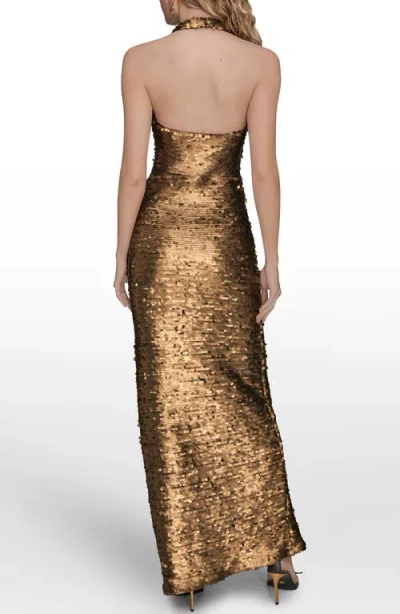 Donna Karan Women's Sleeveless Halter Dress In Brown