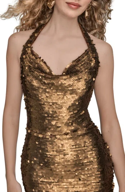 Donna Karan Women's Sleeveless Halter Dress In Brown