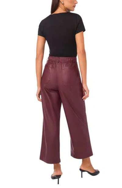 Vince Camuto Patch Pocket Coated Pants In Burgundy