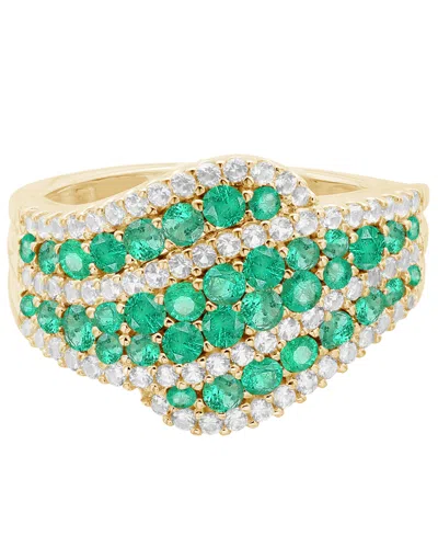 Macy's Emerald (1 Ct. T.w.) And Diamond (1/2 Ct. T.w.) Ring In 14k Gold (also In 14k White Gold Sapphire &  In Gold