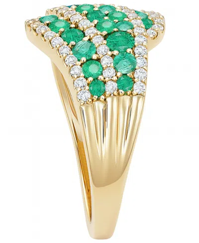 Macy's Emerald (1 Ct. T.w.) And Diamond (1/2 Ct. T.w.) Ring In 14k Gold (also In 14k White Gold Sapphire &  In Gold