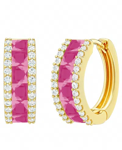 Macy's Emerald (1-1/3 Ct. T.w.) And Diamond (1/4 Ct. T.w.) Earrings In 14k White Gold In Gold