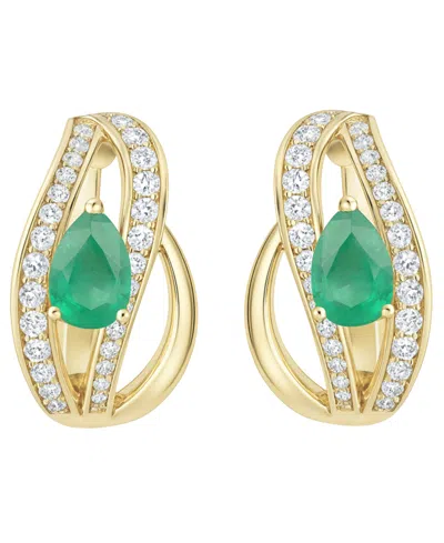 Macy's Emerald (5/8 Ct. T.w.) And Diamond (1/3 Ct. T.w.) Drop Earrings In 14k Gold (also In 14k White Gold  In Gold