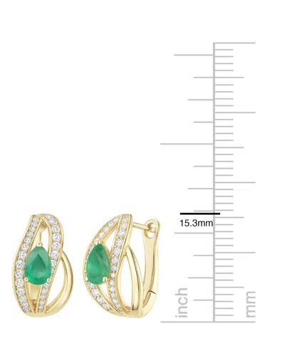 Macy's Emerald (5/8 Ct. T.w.) And Diamond (1/3 Ct. T.w.) Drop Earrings In 14k Gold (also In 14k White Gold  In Gold
