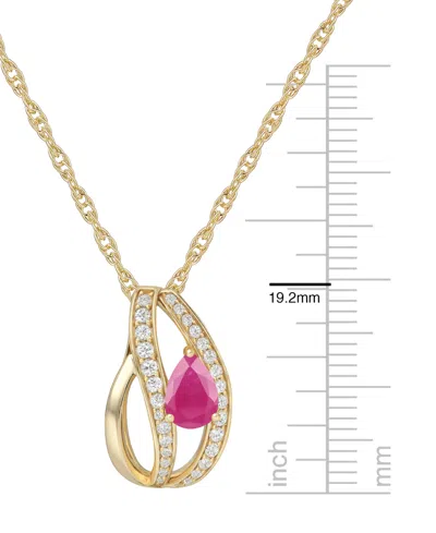 Macy's Emerald (5/8 Ct. T.w.) And Diamond (1/4 Ct. T.w.) Pendant Necklace In 14k Gold (also In 14k White Go In Gold
