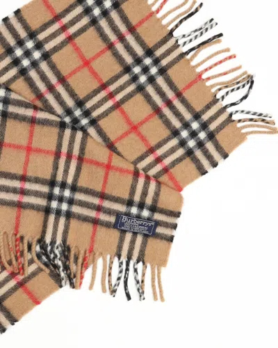 Burberry Nova Check Cashmere Scarf In Brown