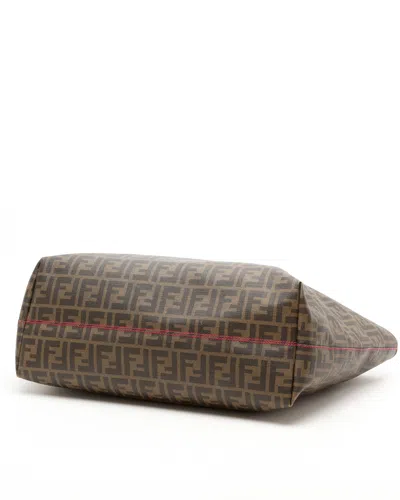 Fendi Large Zucca Roll Tote Bag In Brown