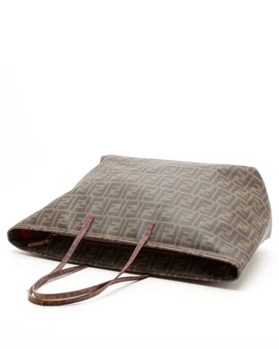 Fendi Large Zucca Roll Tote Bag In Brown