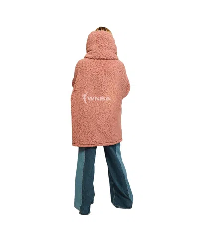 Jill Martin Men's And Women's Pink Wnba Breast Cancer Awareness Oversized Hooded Sweater In Pink