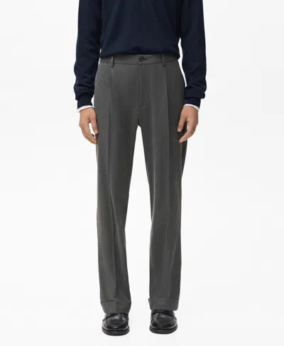 Mango Regular Fit Pleated Pants In Multi