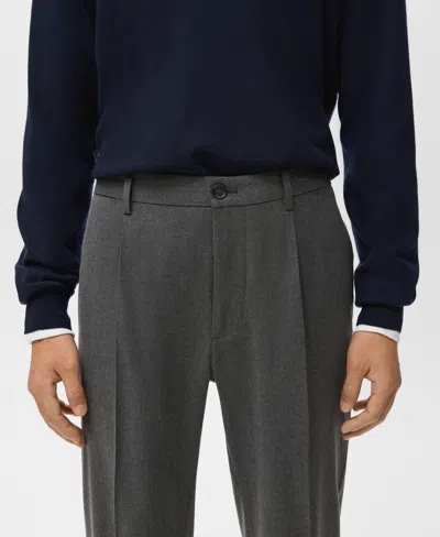 Mango Regular Fit Pleated Pants In Multi