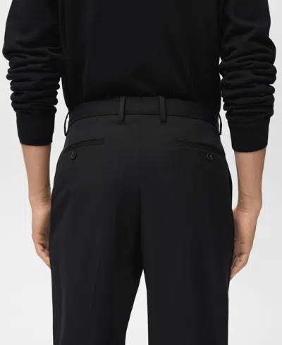 Mango Regular Fit Pleated Pants In Black