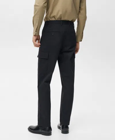 Mango Regular Fit Cargo Pants In Blue