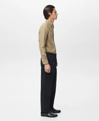 Mango Regular Fit Cargo Pants In Blue