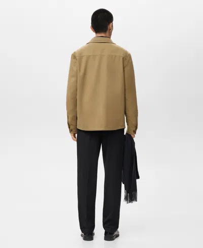 Mango Wool Blend Overshirt In Brown