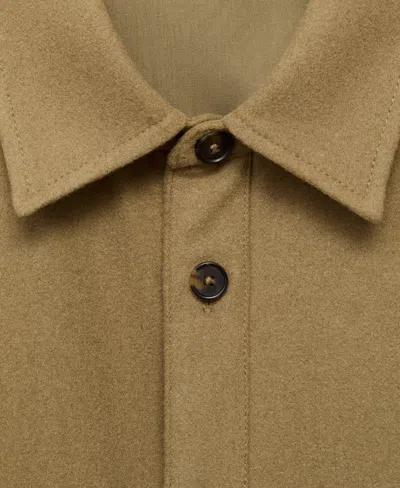Mango Wool Blend Overshirt In Brown