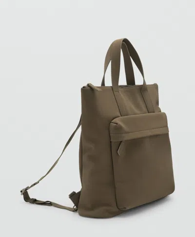 Mango Men's Pockets Multi-functional Backpack In Brown