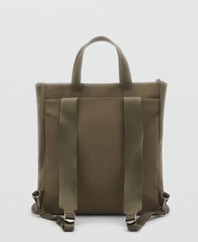 Mango Men's Pockets Multi-functional Backpack In Brown