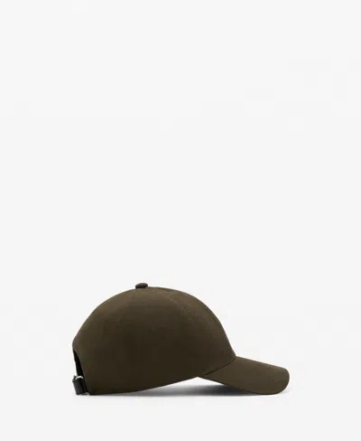 Mango Men's Cotton Visor Cap In Green