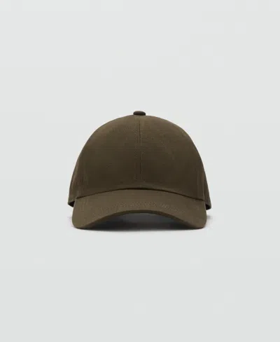 Mango Men's Cotton Visor Cap In Green