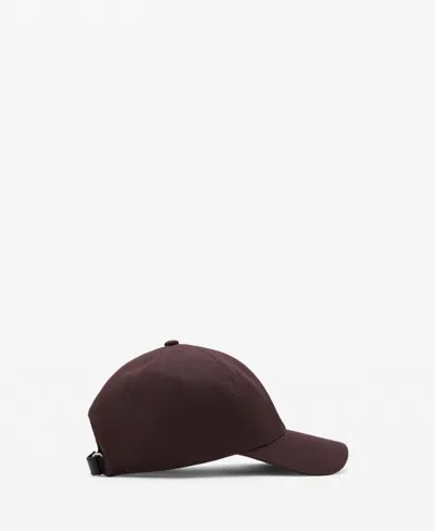 Mango Men's Cotton Visor Cap In Burgundy