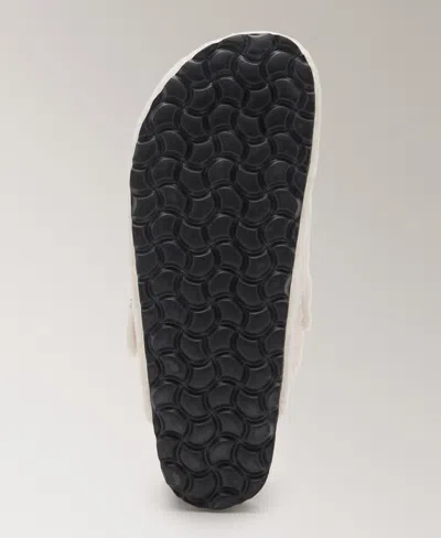 Mango Faux Shearling Clog In White