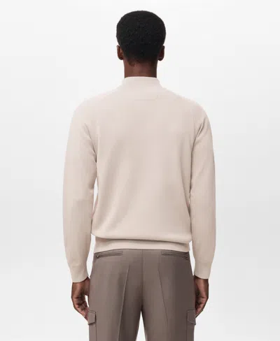 Mango Thermoregulated Quarter Zip Sweater In Animal Print