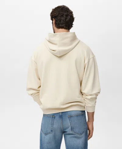 Mango Men's Graphic Hooded Sweatshirt In Neutral