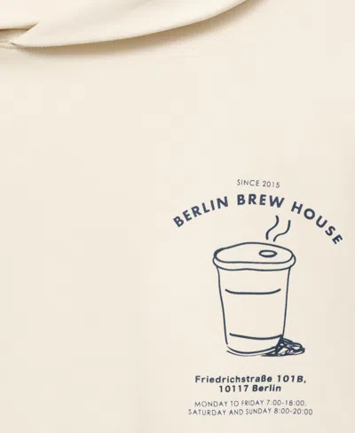 Mango Men's Graphic Hooded Sweatshirt In Neutral