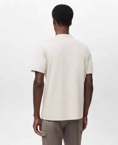 Mango Cotton Mix T-shirt In Gray