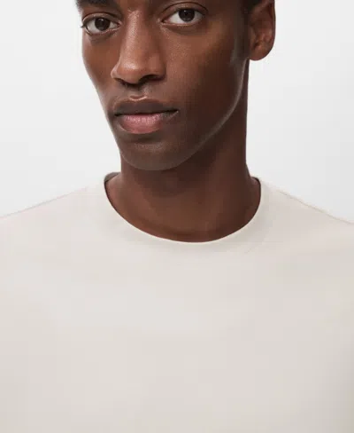 Mango Cotton Mix T-shirt In Gray