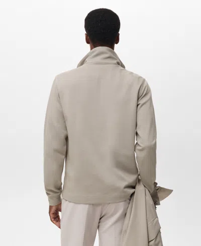Mango Men's Regular-fit Zipper Technical Sweatshirt In Neutral