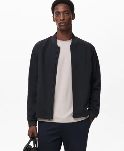Mango Thermoregulated Bomber Jacket In Blue