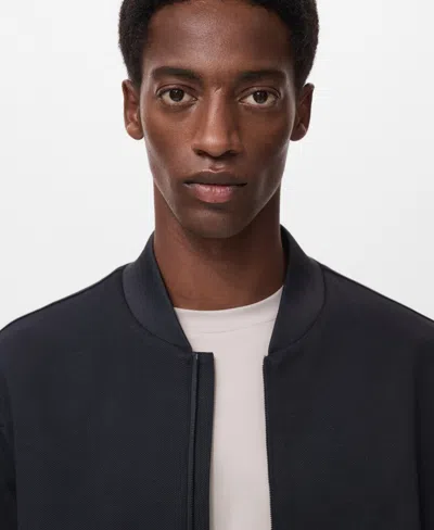 Mango Thermoregulated Bomber Jacket In Blue