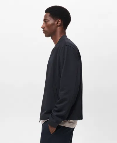 Mango Thermoregulated Bomber Jacket In Blue