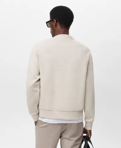 Mango Crewneck Sweatshirt In Neutral