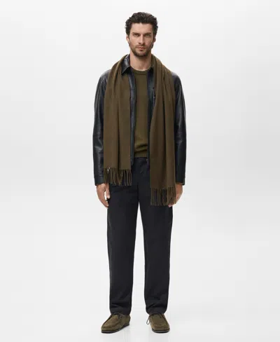 Mango Men's Fine-knit Sweater In Green