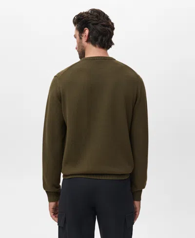 Mango Men's Fine-knit Sweater In Green